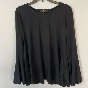 Lulus Black Bell Sleeve Open Back Top